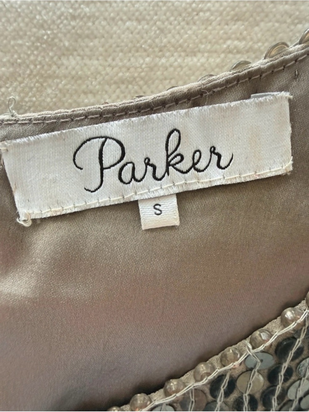 Parker Silver Sequin Embellished Crop Tank Top🩶 - Picture 6 of 7